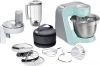 BOSCH Keukenmachine CreationLine MUM58020 veelzijdig te gebruiken, mixer, continu rasp en snijapparaat, 3 raspschijven, turquoise/zilver online kopen