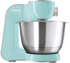 BOSCH Keukenmachine CreationLine MUM58020 veelzijdig te gebruiken, mixer, continu rasp en snijapparaat, 3 raspschijven, turquoise/zilver online kopen