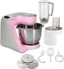 BOSCH Keukenmachine CreationLine MUM58K20 inclusief 1, 25 liter mixer, continu rasp en snijapparaat, 3 schijven en patisserieset, roze online kopen