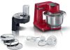 BOSCH Keukenmachine MUMS2ER01, MUM serie 2 MUM serie 2, 700 W, 3, 8 l edelstalen schaal, veelzijdig te gebruiken, continu rasp en snijapparaat inclusief 3 edelstalen schijven, patisserieset, rood online kopen