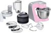 BOSCH Keukenmachine CreationLine MUM58K20 inclusief 1, 25 liter mixer, continu rasp en snijapparaat, 3 schijven en patisserieset, roze online kopen